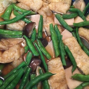 干し椎茸と油揚げと高野豆腐の煮物